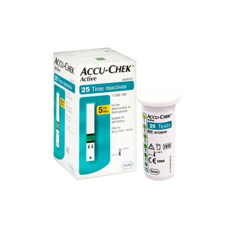 Accu-Chek® Active - Tiras Reactivas para Glucómetro con 25 (ACCUCHEK)